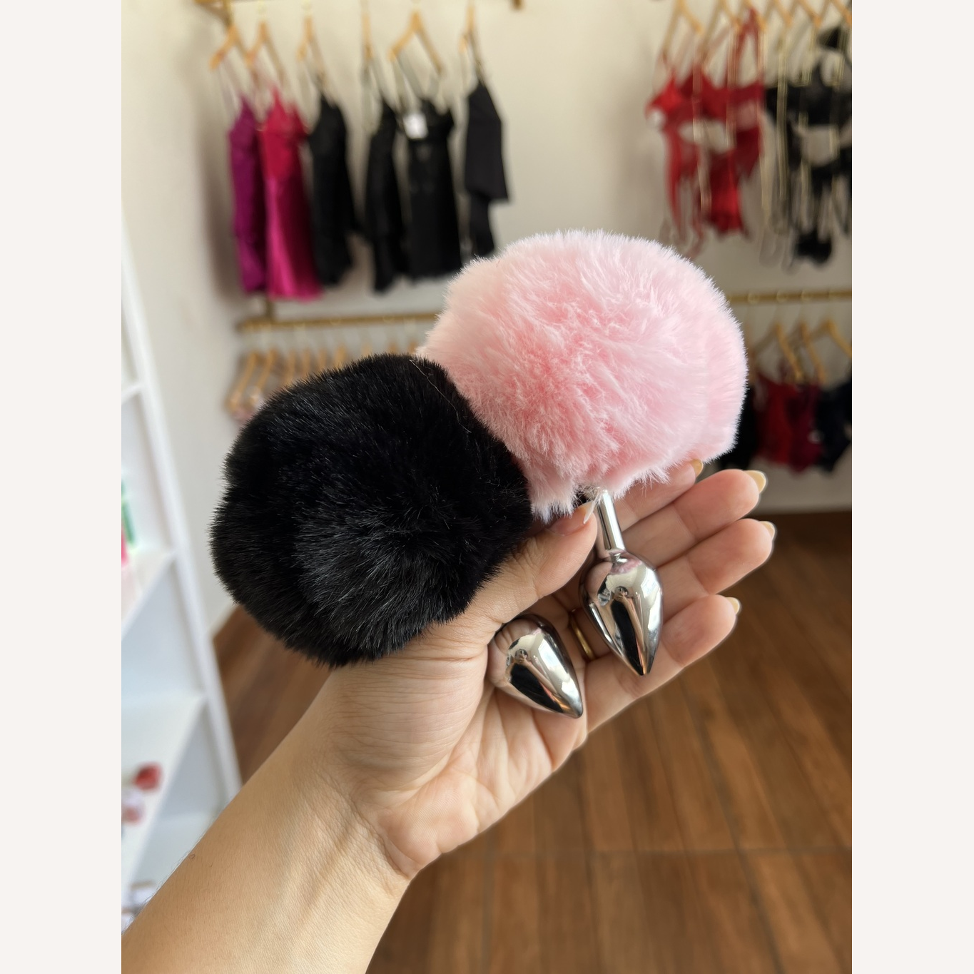 Plug Anal P Aço Pompom Coelha