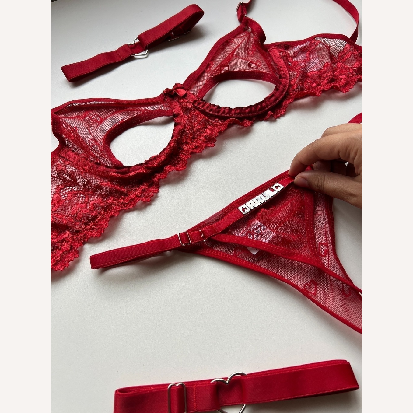 Conjunto Love Vermelho Personalizável - 8 letras