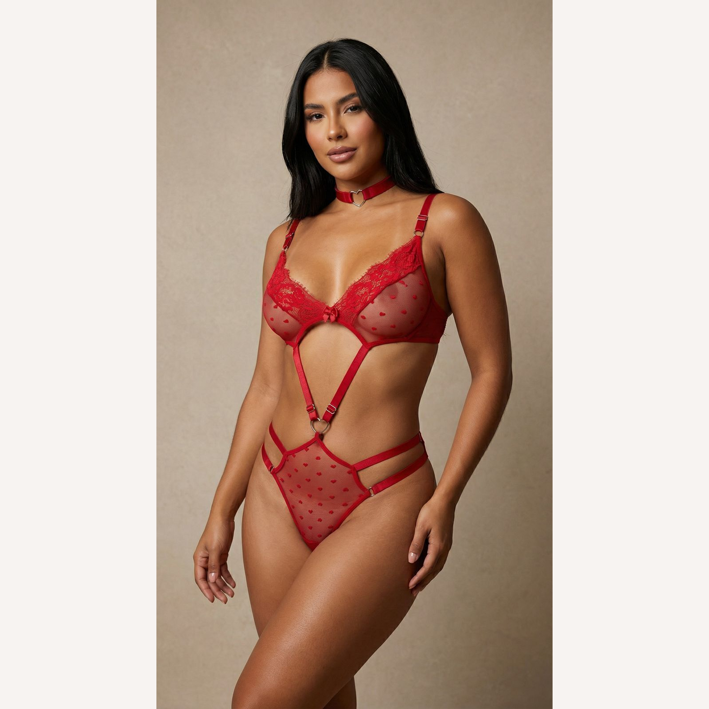 Body Love Vermelho Personalizável + Choker - 10 letras