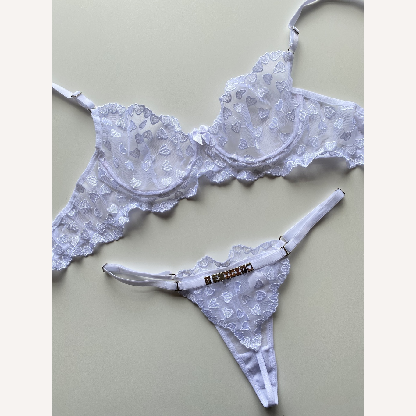 Conjunto Encanto Branco Personalizável 15 letras