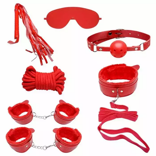 Kit Sado Erótico Bondage 3 Vermelho