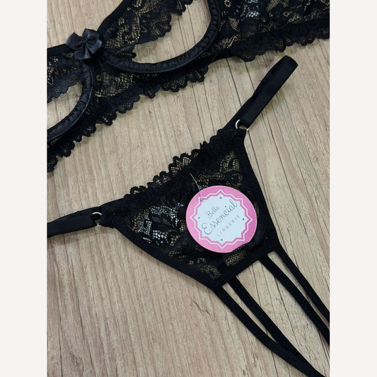 Conjunto Aberto Sedução Ardente Preto