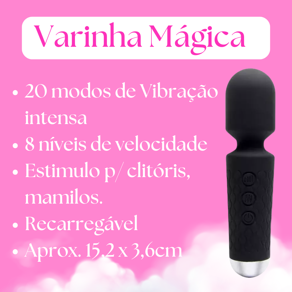 Varinha Mágica 20 Vibrações Recarregável Youvibe