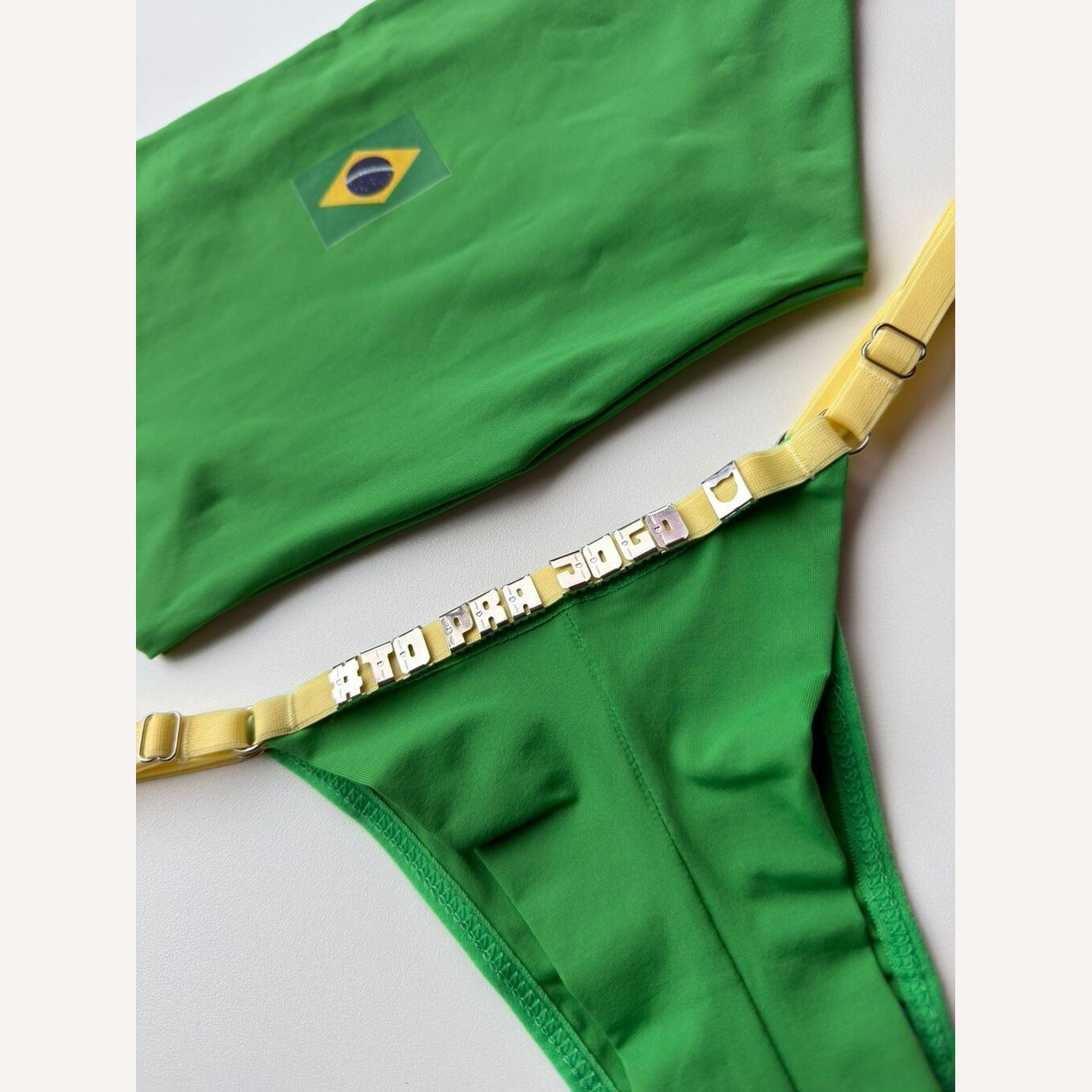 Conjunto Brasil com Calcinha Personalizável (até 14 letras)