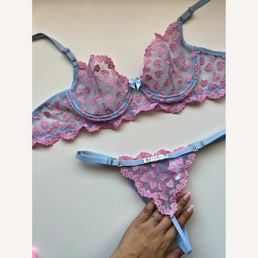 Conjunto Encanto Azul c/ Rosa Personalizável 15 letras