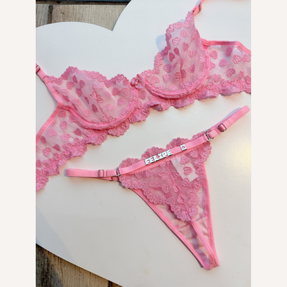 Conjunto Encanto Rosa Personalizável 15 letras
