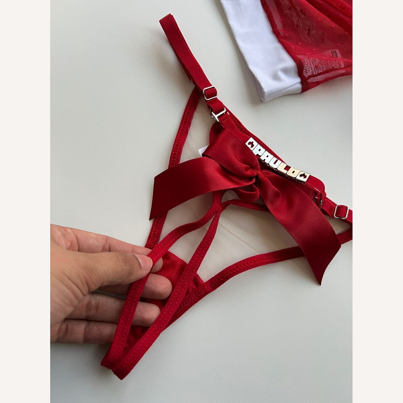 Kit Mamãe Noel Laço Calcinha Personalizável + Gorro até 10 letras)