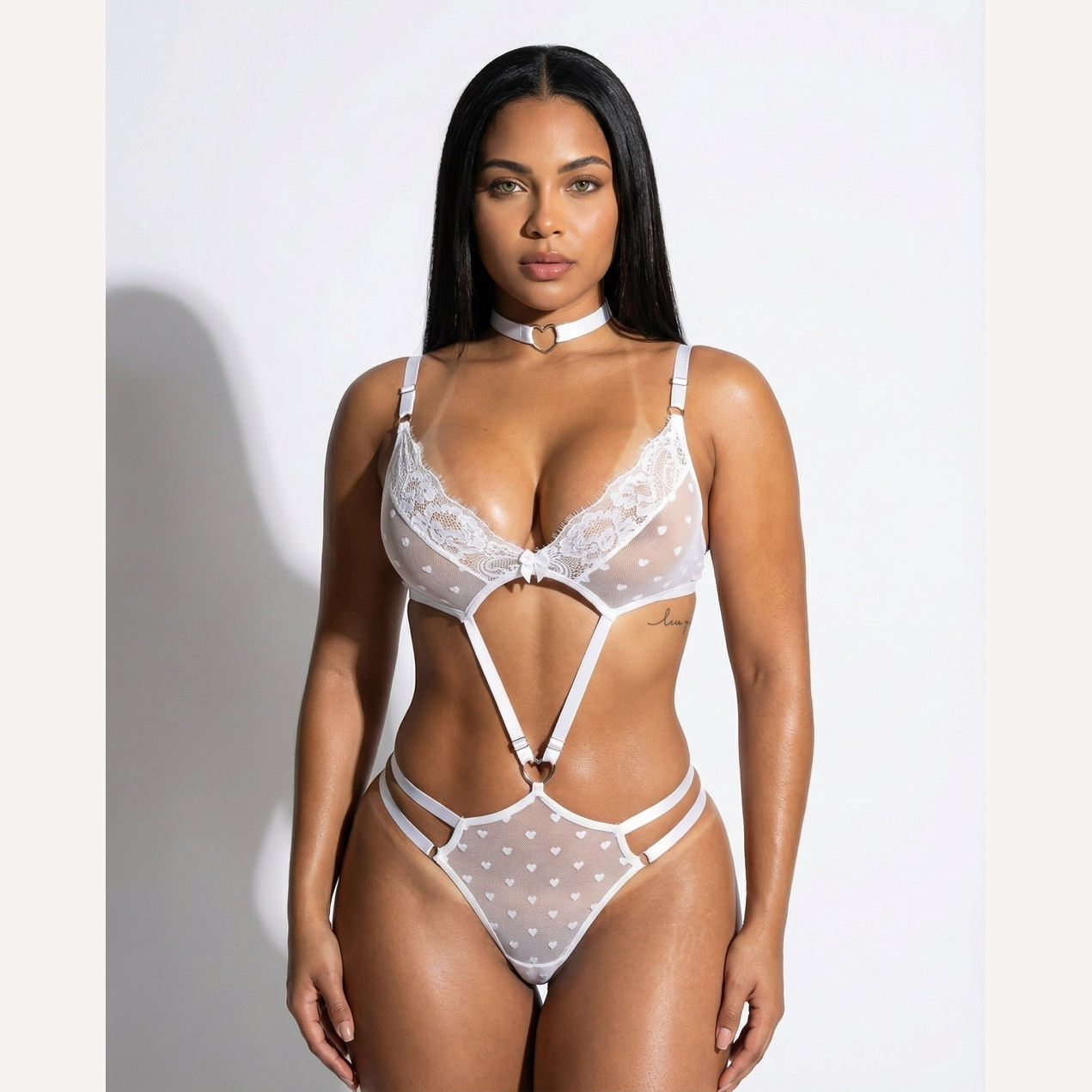 Body Love Branco Personalizável + Choker - 10 letras