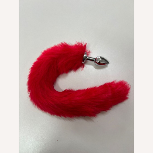 Plug Anal P Vermelho Rabo de Raposa 40cm