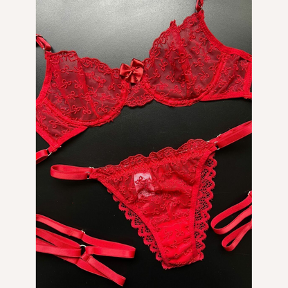 Conjunto Laços de Amor Rubi Personalizável até 15 letras