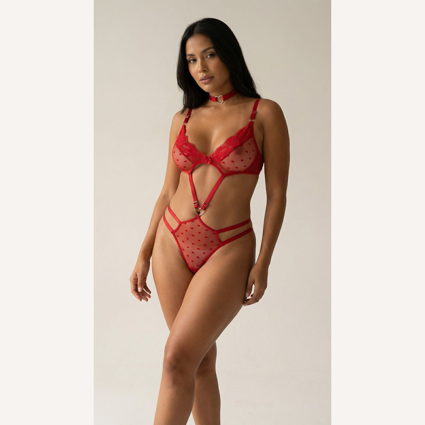 Body Love Vermelho Personalizável + Choker - 10 letras