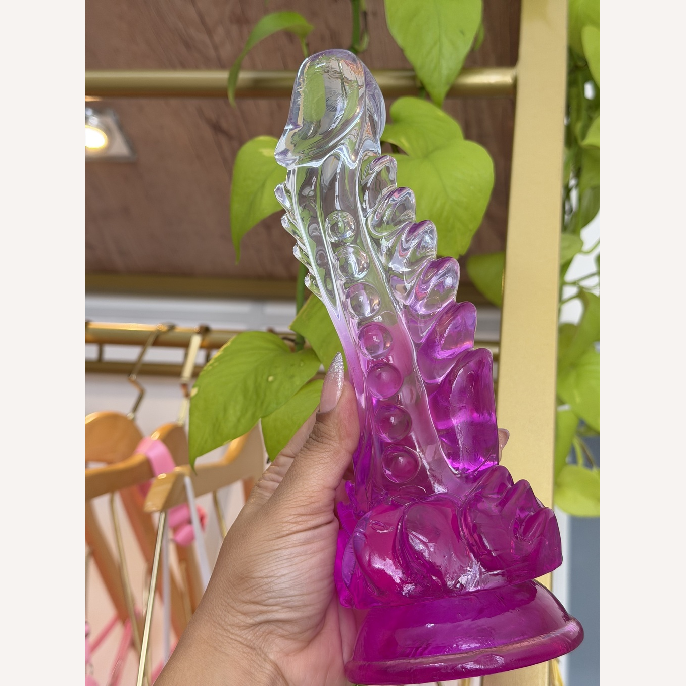 Dildo Transparente Com Rosa Godzilla Sexy Import
