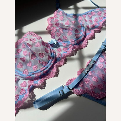 Conjunto Encanto Azul c/ Rosa Personalizável 15 letras
