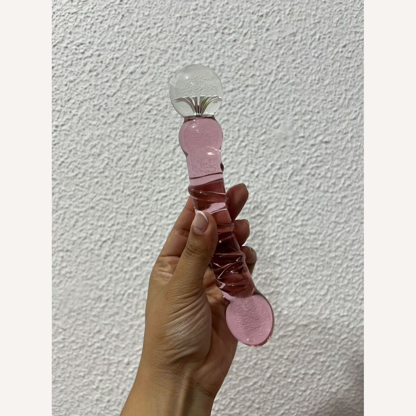 Plug Anal de Vidro com Linha em Espiral - 17,0 x 2,4 cm - SI