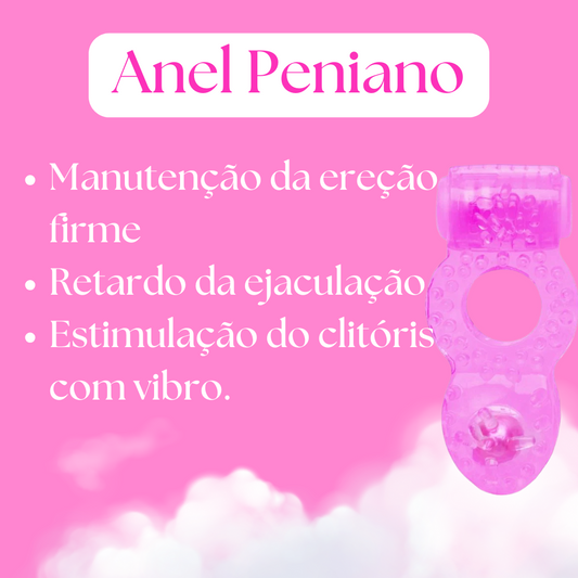 Anel Peniano Com Perola e Vibrador Estimulador De Clítoris Mega Import