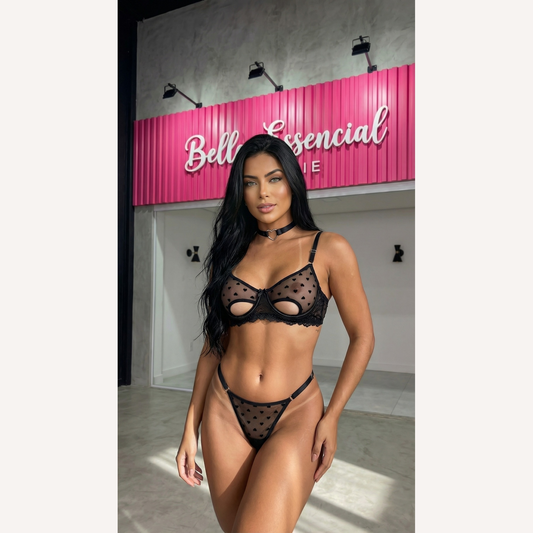 Conjunto Love Preto Personalizável - 8 letras