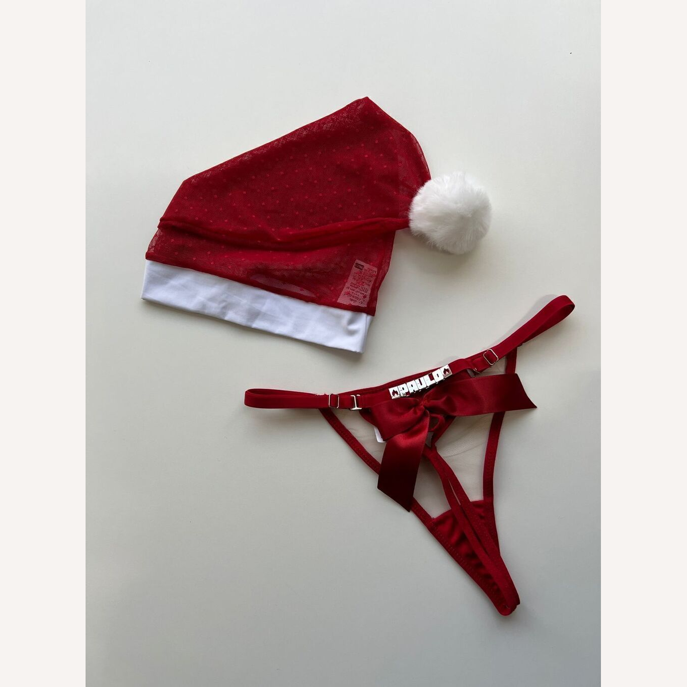 Kit Mamãe Noel Laço Calcinha Personalizável + Gorro até 10 letras)