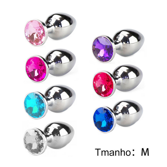 Plug Anal M redondo Metal Brilhante