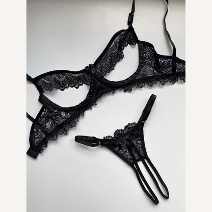 Conjunto Aberto Sedução Ardente Preto