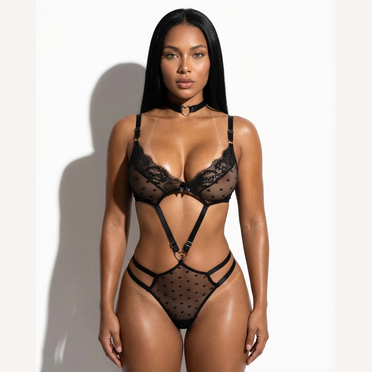 Body Love Preto Personalizável + Choker - 10 letras